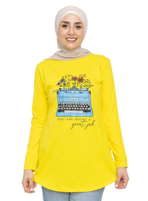 Lemon Printed Long - Sleeve Design 23 - Khotwh